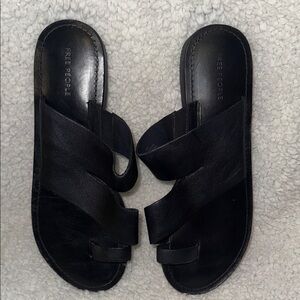 Free People Black Slide Sandals